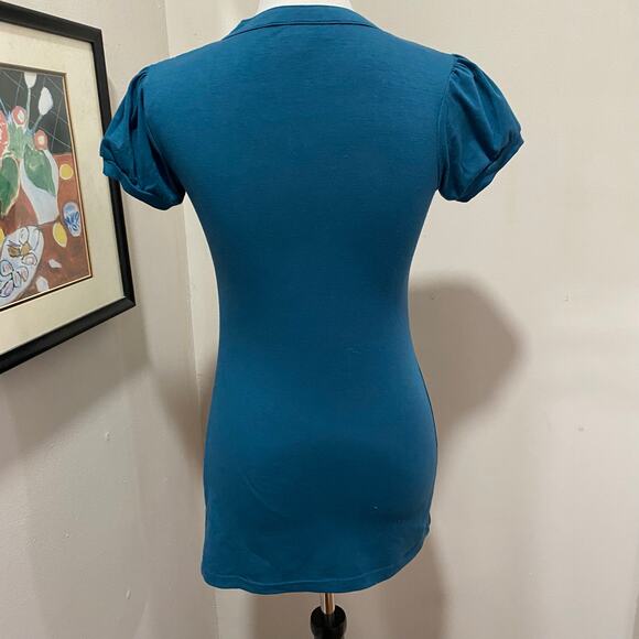 Liz Lange Maternity for Target Teal Top Size Extra Small Short Sleeve Tunic - Picture 6 of 10